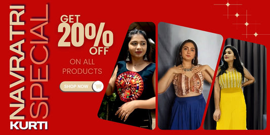 🪔 Navratri Special: 20% OFF on All Kurtis – Celebrate in Style!