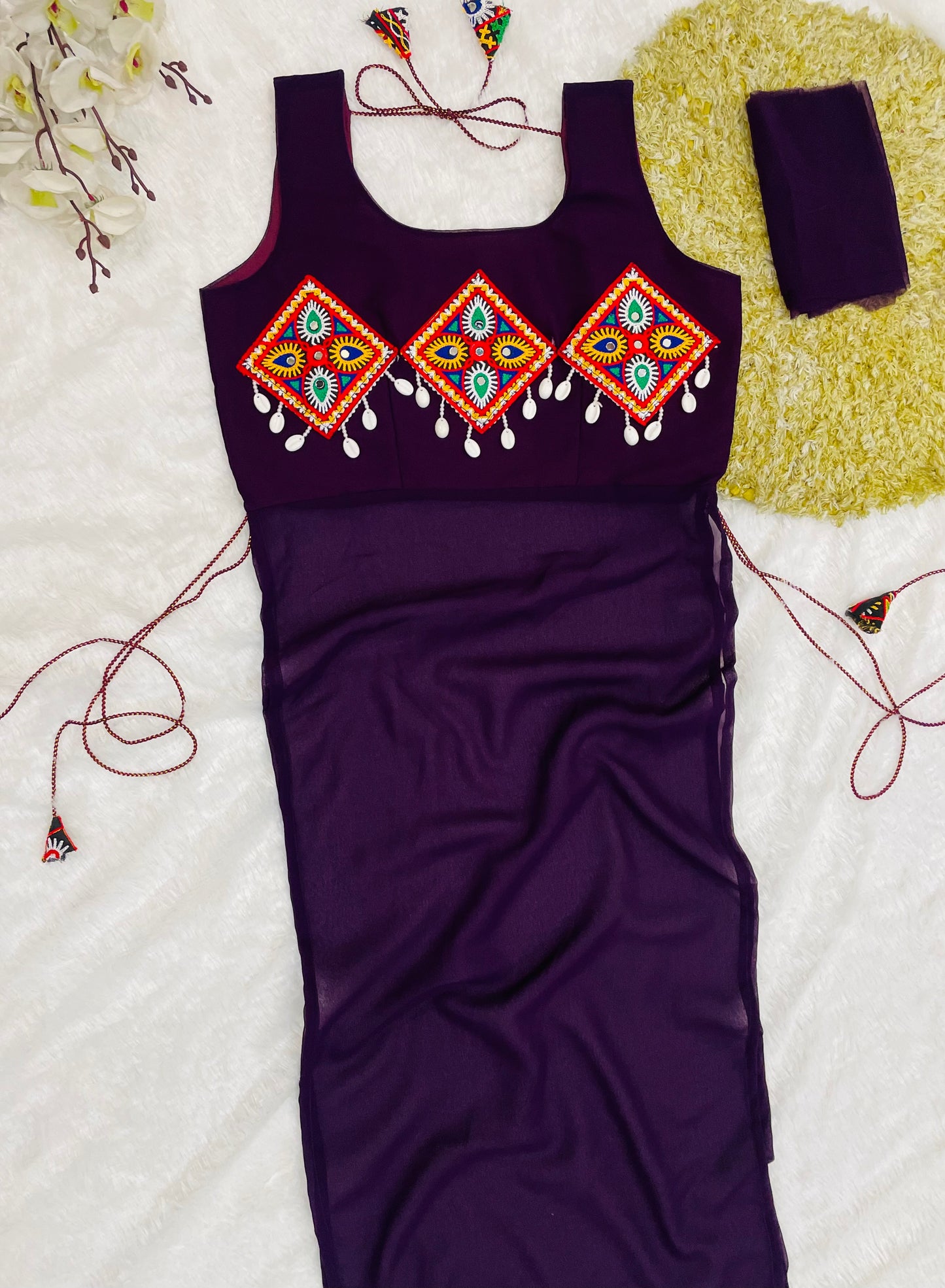 Royal Purple Traditional Kutchi Dress