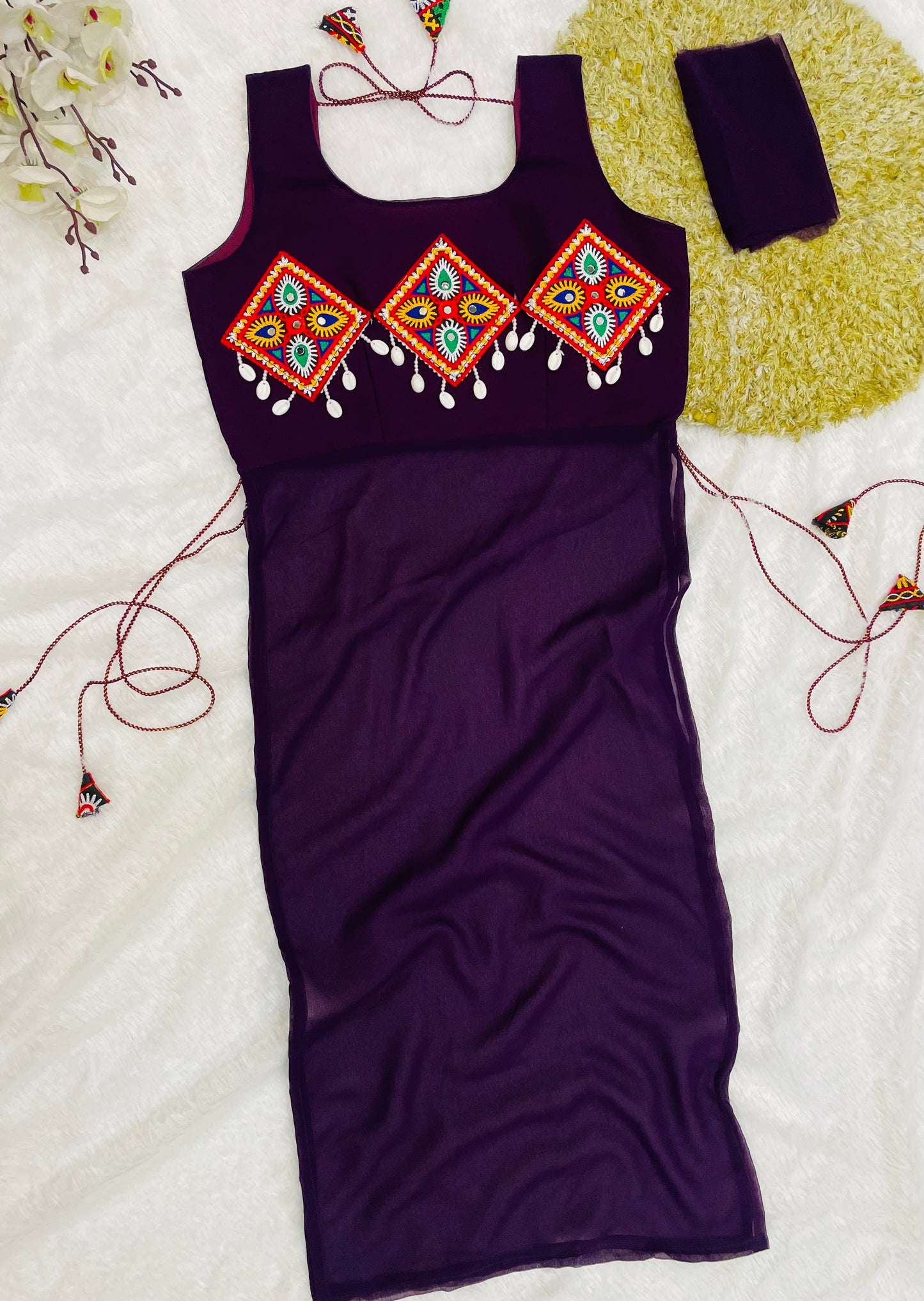 Royal Purple Traditional Kutchi Dress
