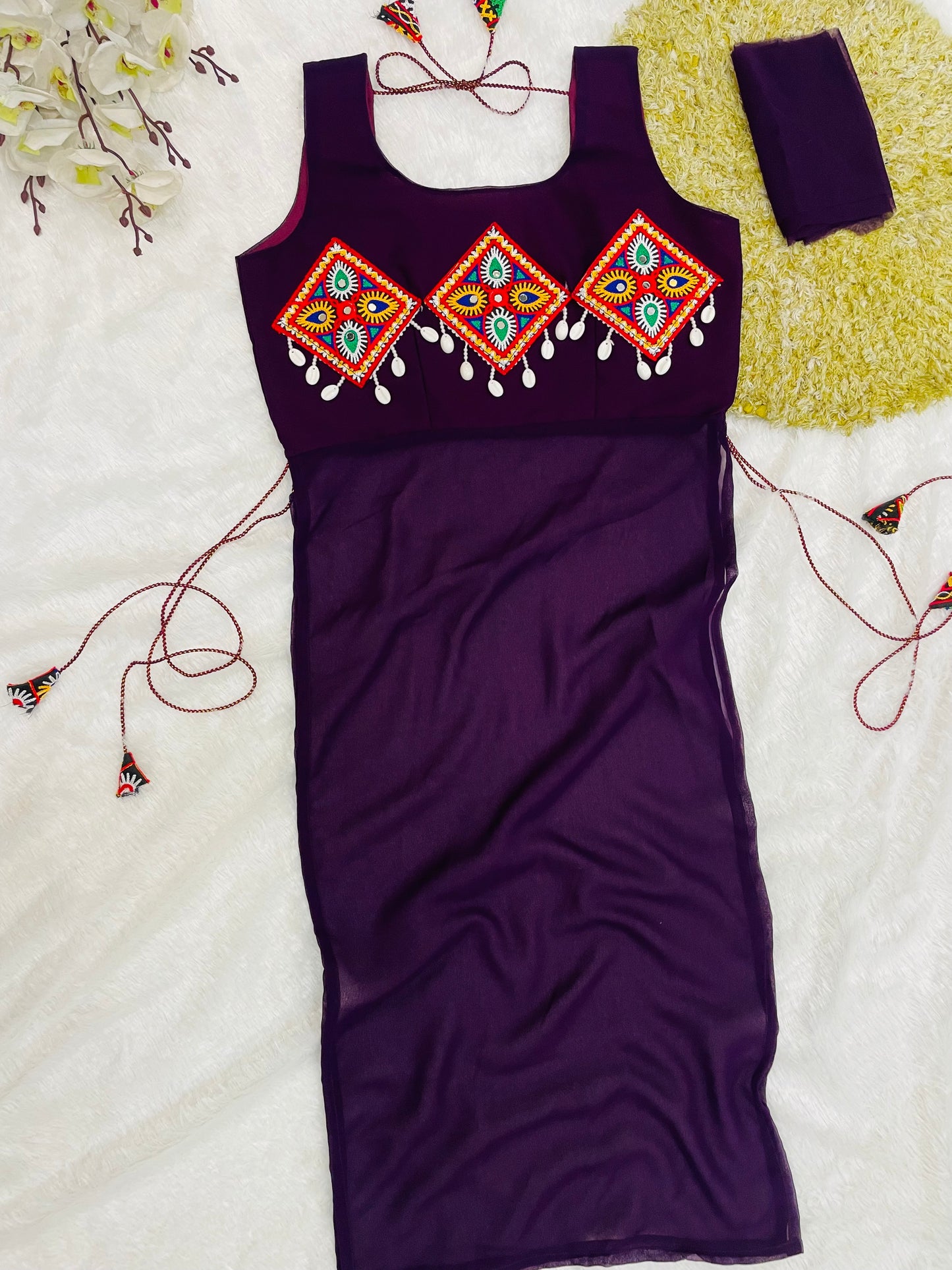 Royal Purple Traditional Kutchi Dress
