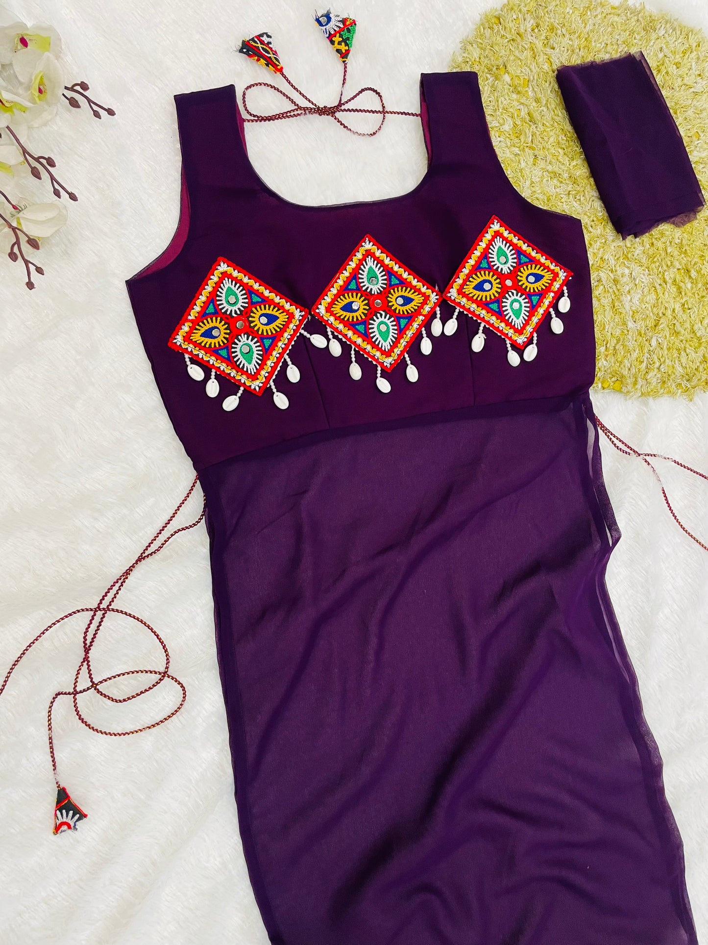 Royal Purple Traditional Kutchi Dress