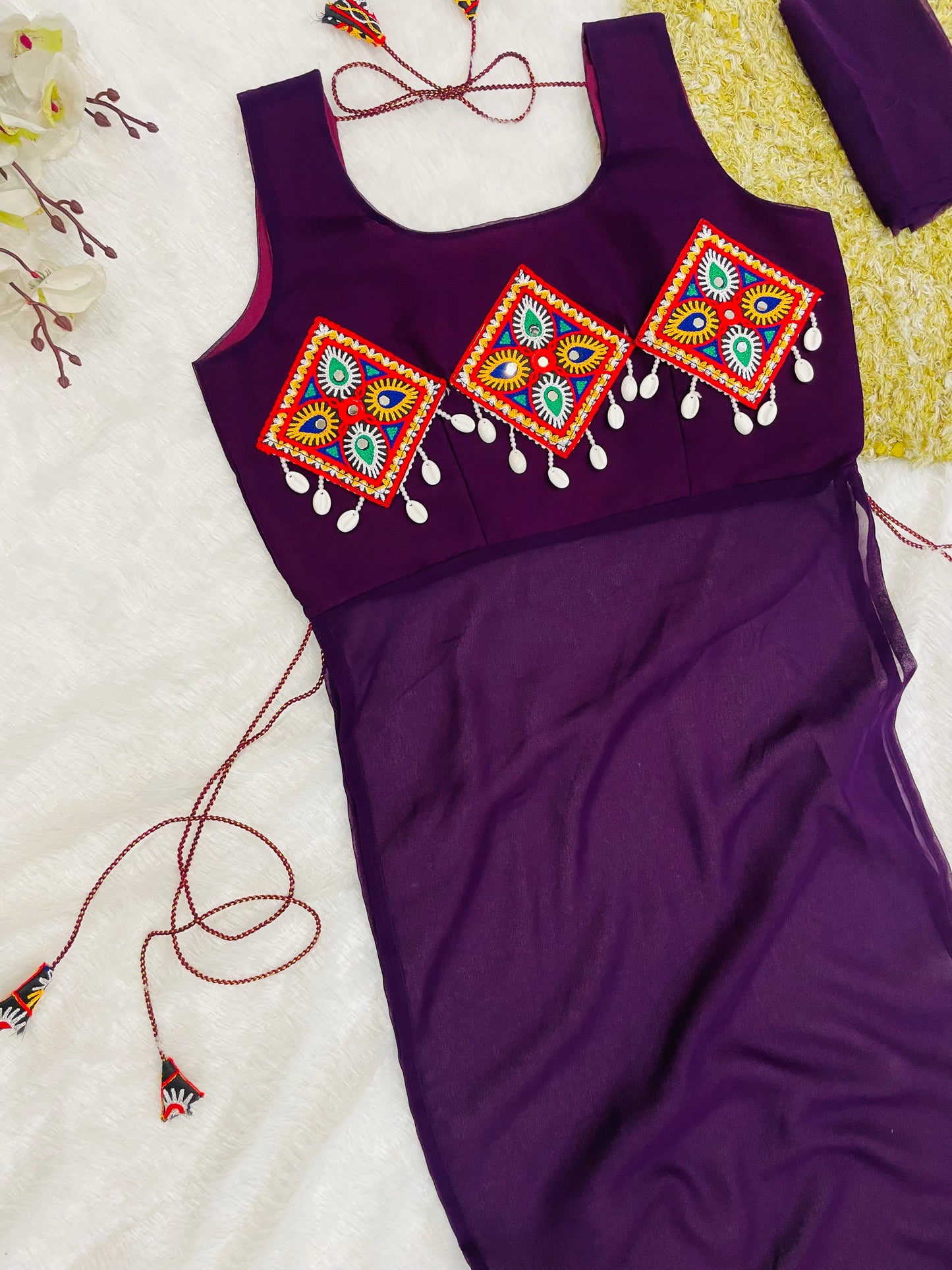 Royal Purple Traditional Kutchi Dress