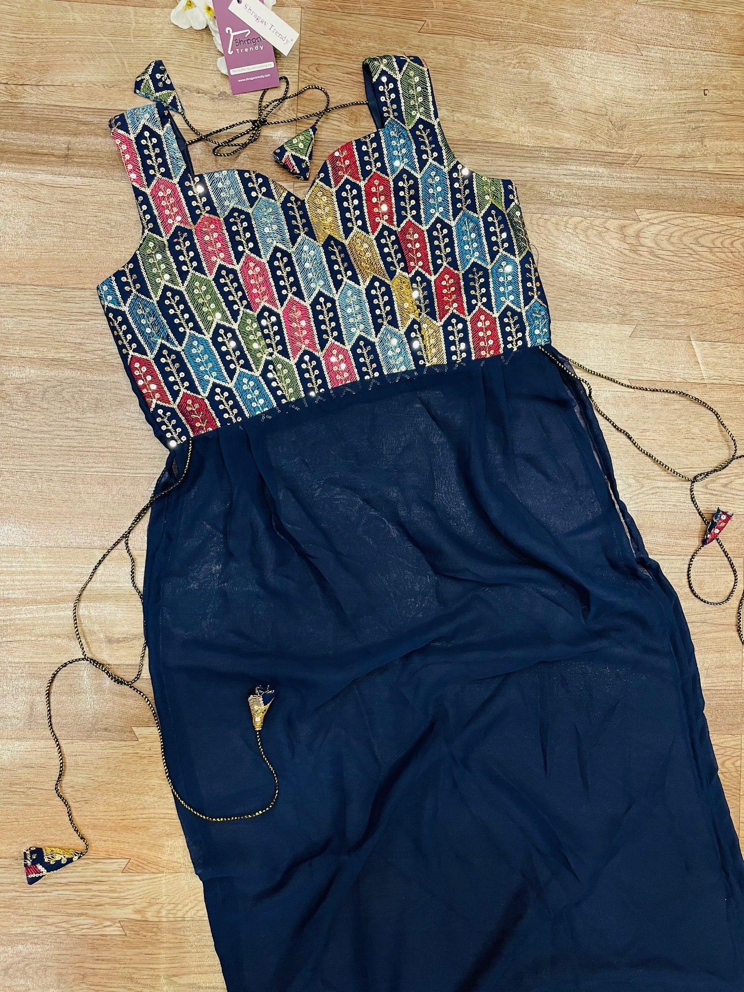 "Rangriti Mirror Blouse Skirt Set –Blue Love Edition"