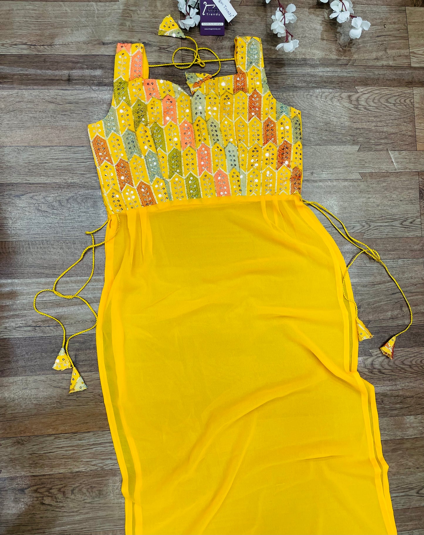 "Rangriti Mirror Blouse Skirt Set –Yellow Love Edition"