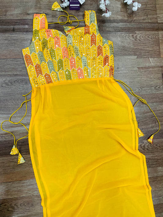 "Rangriti Mirror Blouse Skirt Set –Yellow Love Edition"
