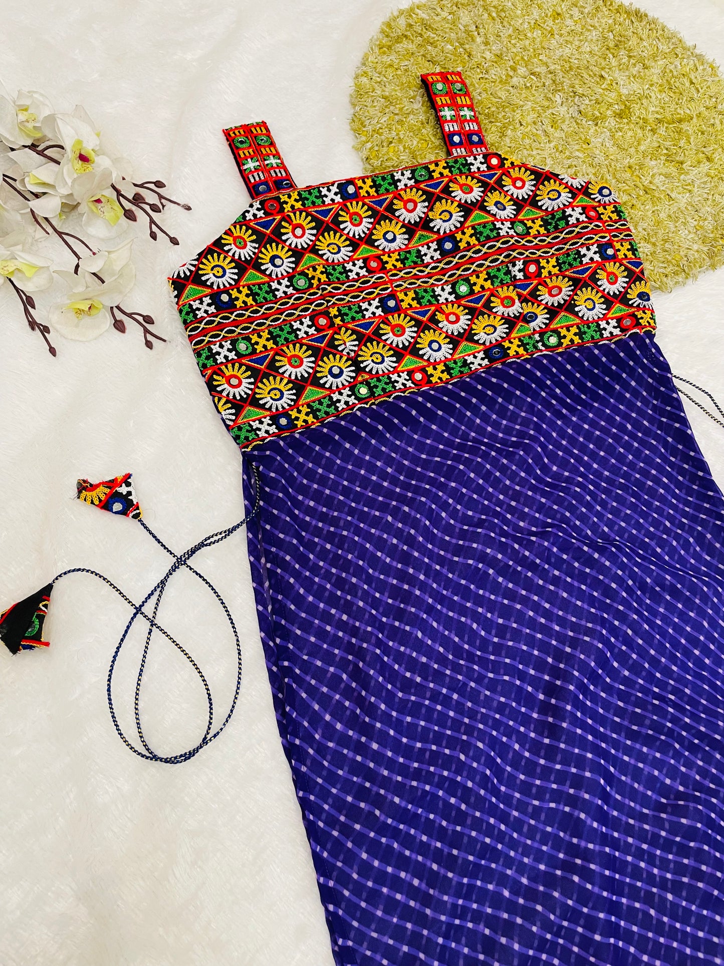 Traditional Mirror Work Embroidered Dress