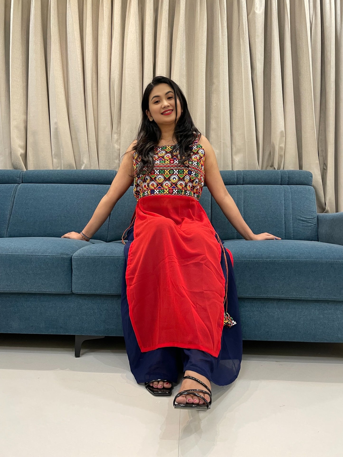 Navratri Special Embroidered Georgette Kurti for Women