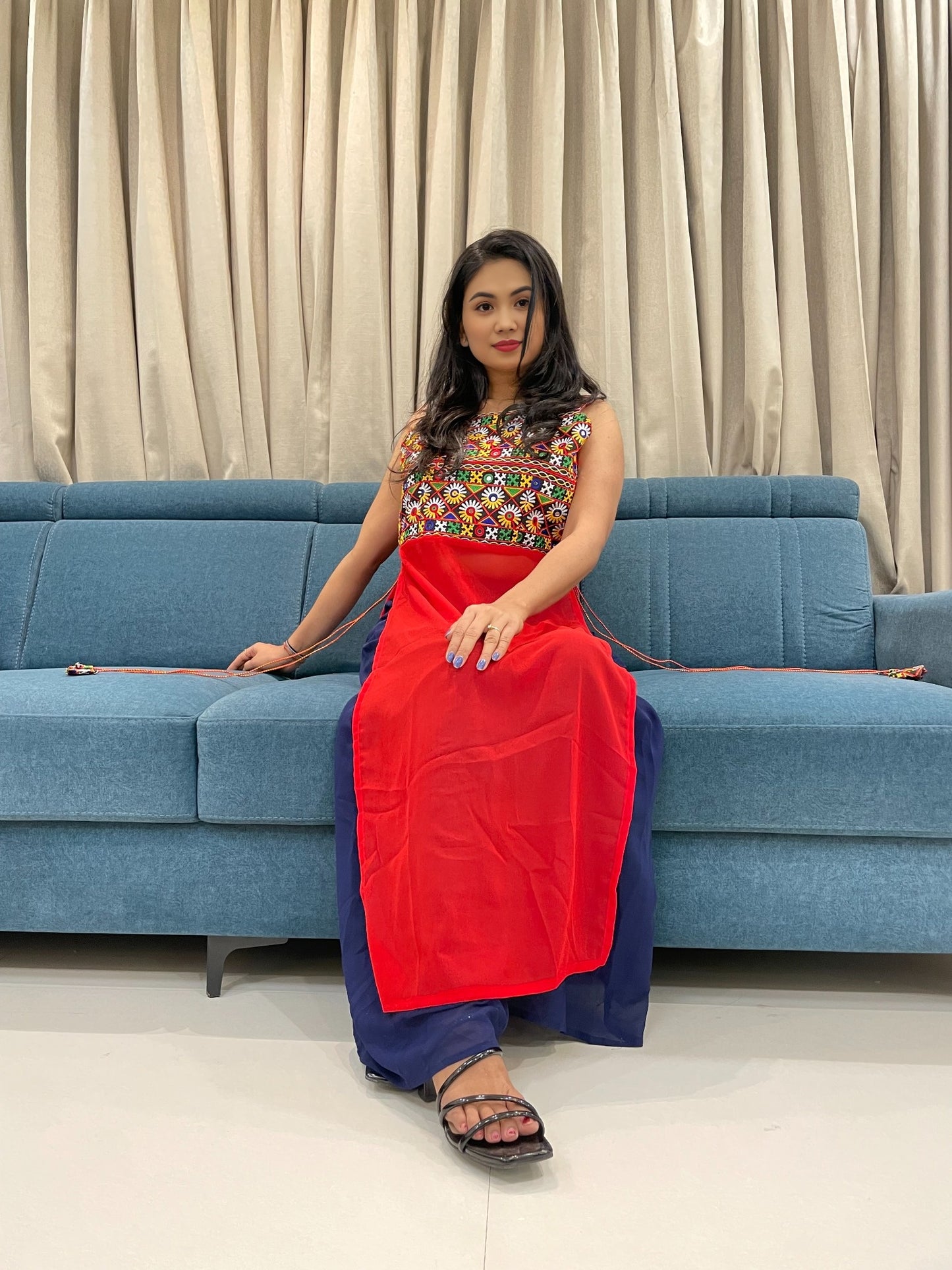 Navratri Special Embroidered Georgette Kurti for Women