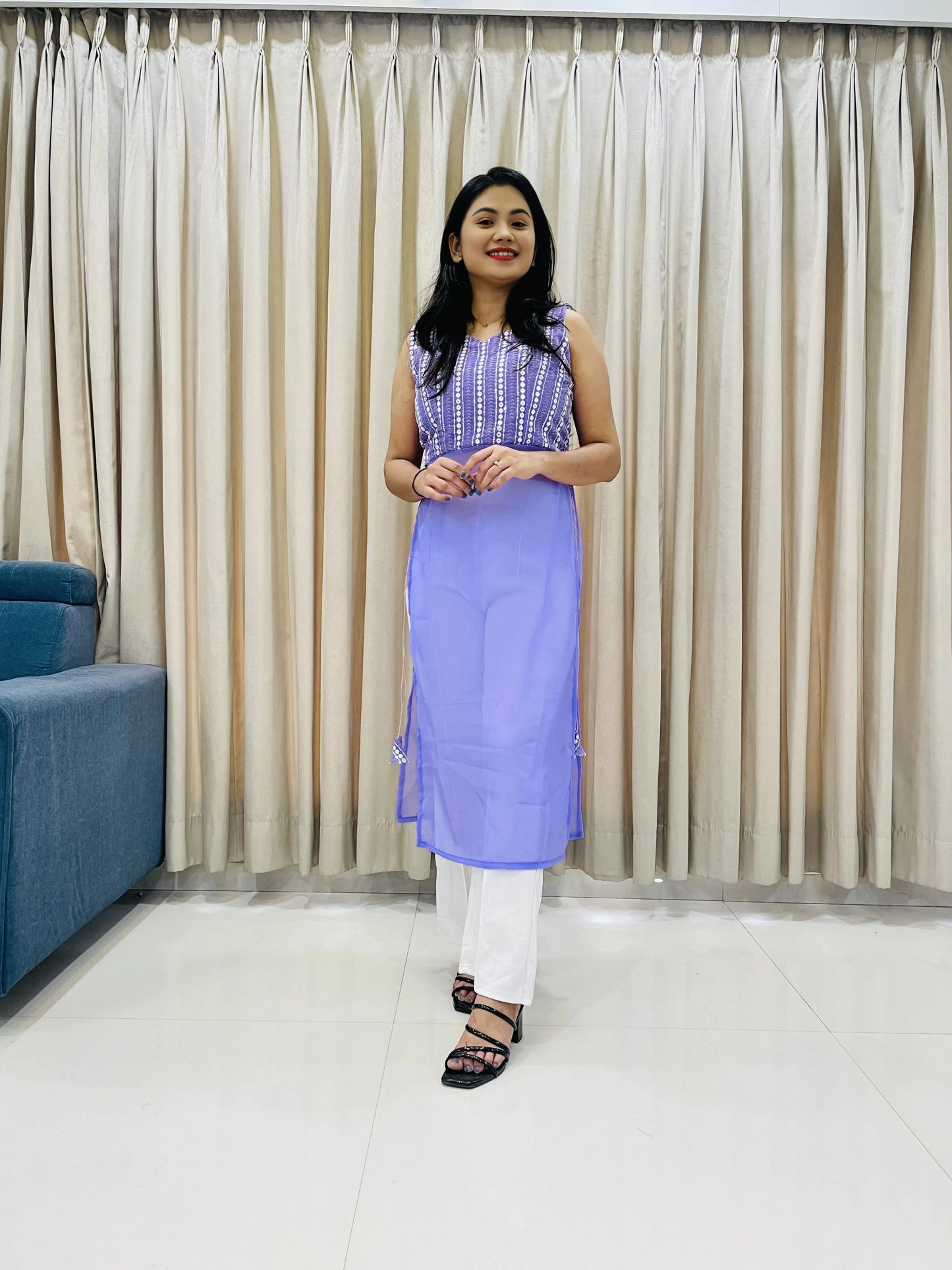 New lakhnavi Lavender Kurti