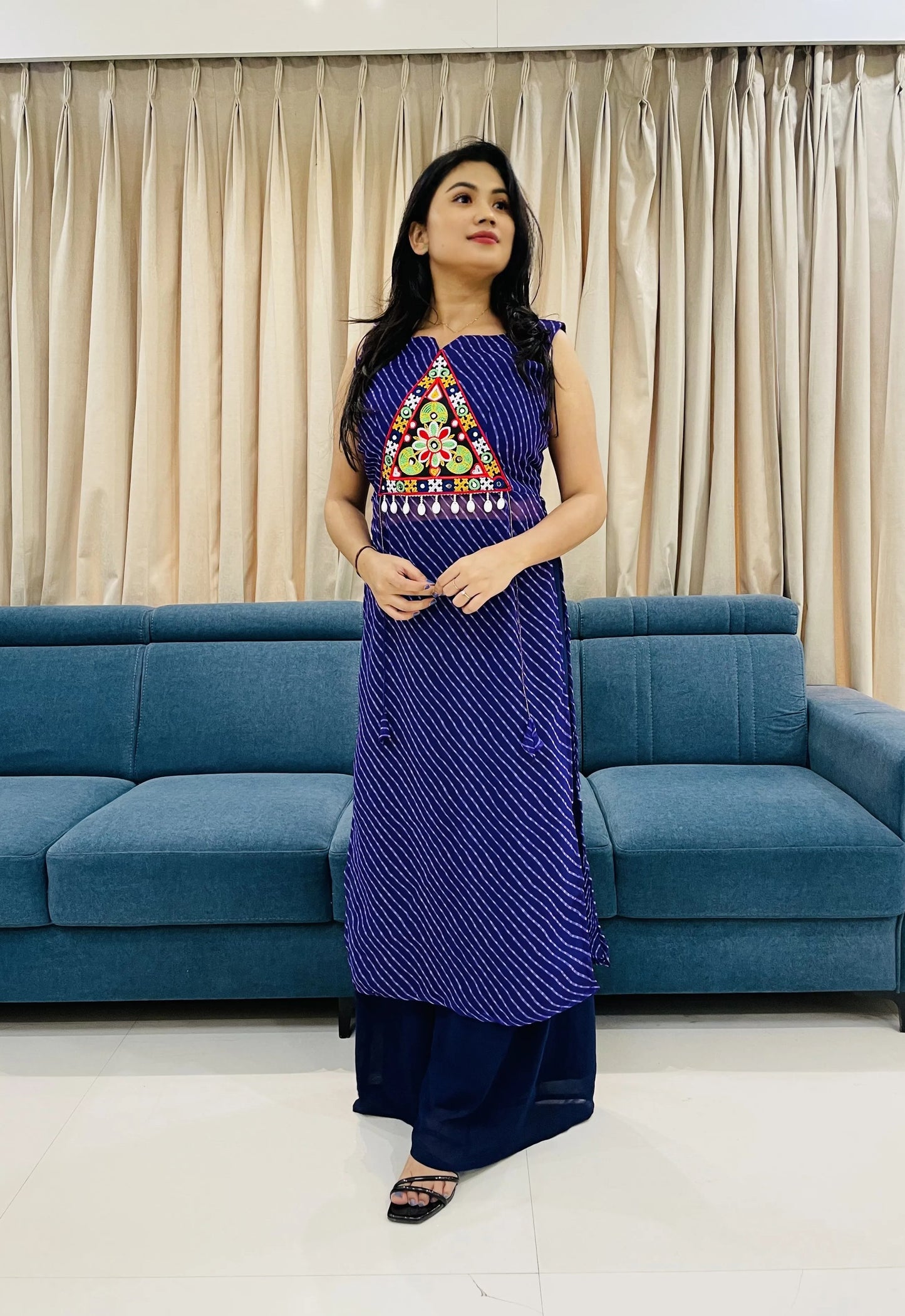 Festive Women's Bandhani Kurti – Navratri Special