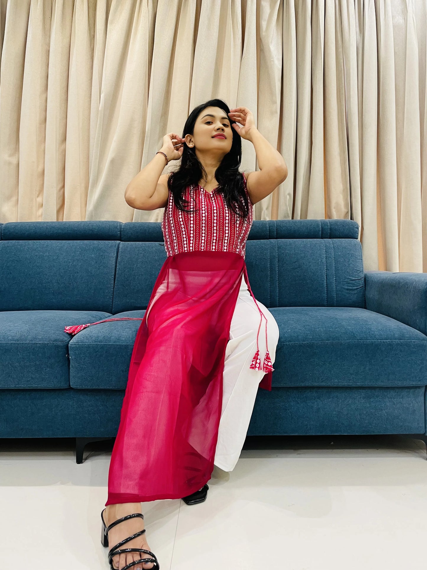 Navratri Special Traditional Georgette Kurti