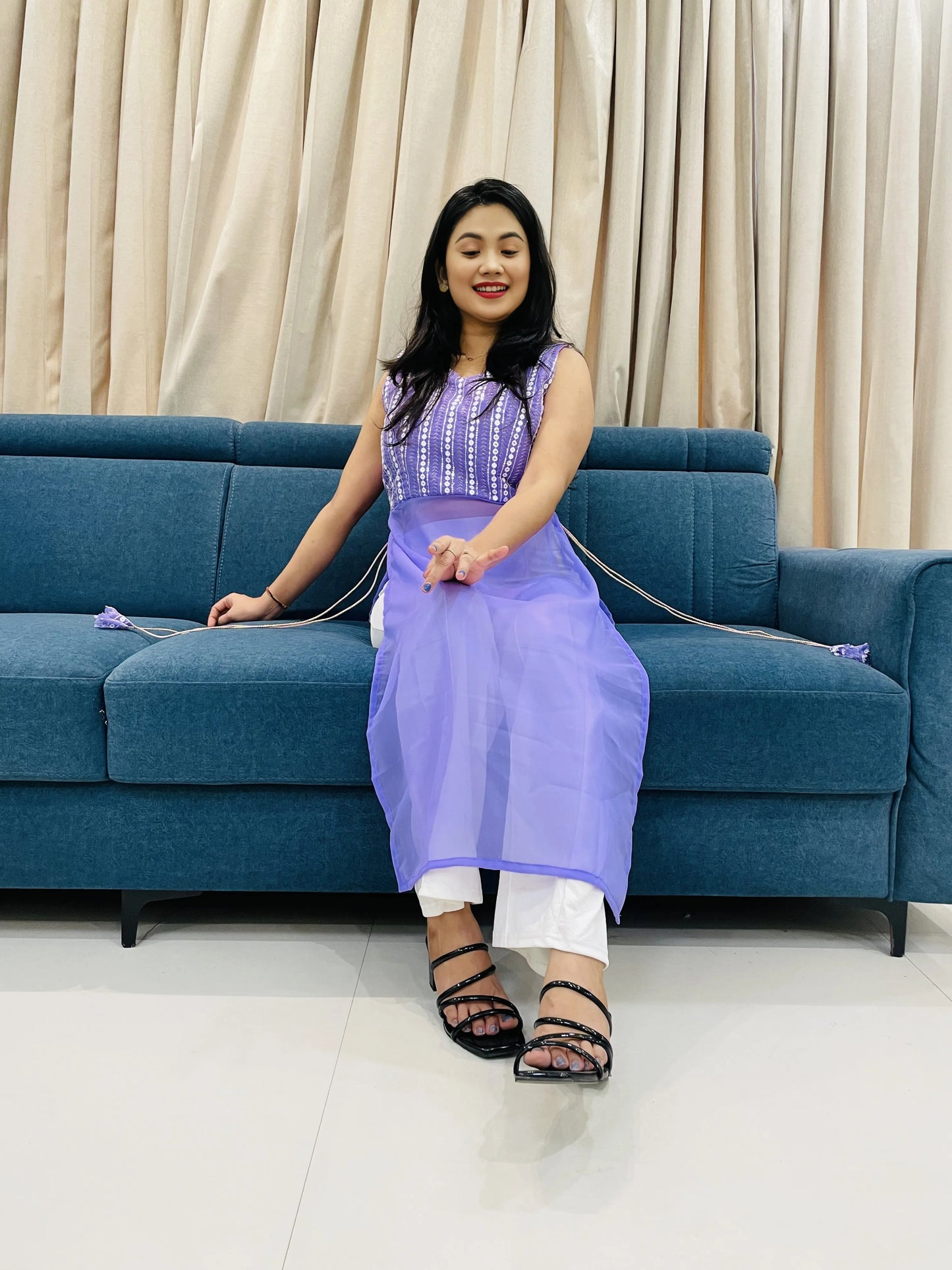 New lakhnavi Lavender Kurti