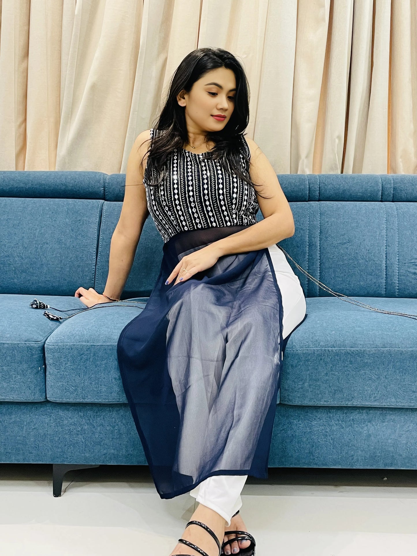 Navratri Special Traditional Georgette Kurti