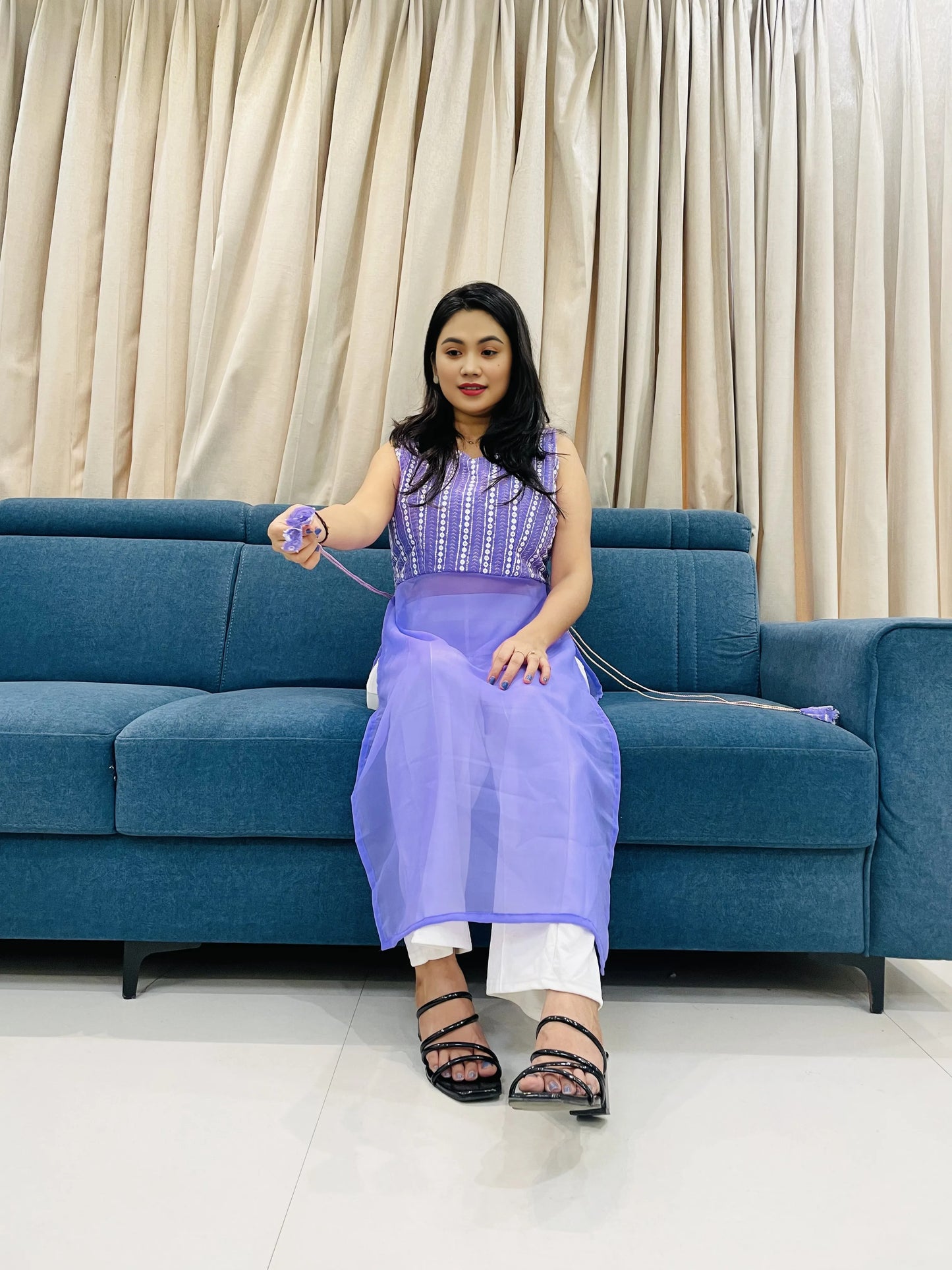 New lakhnavi Lavender Kurti