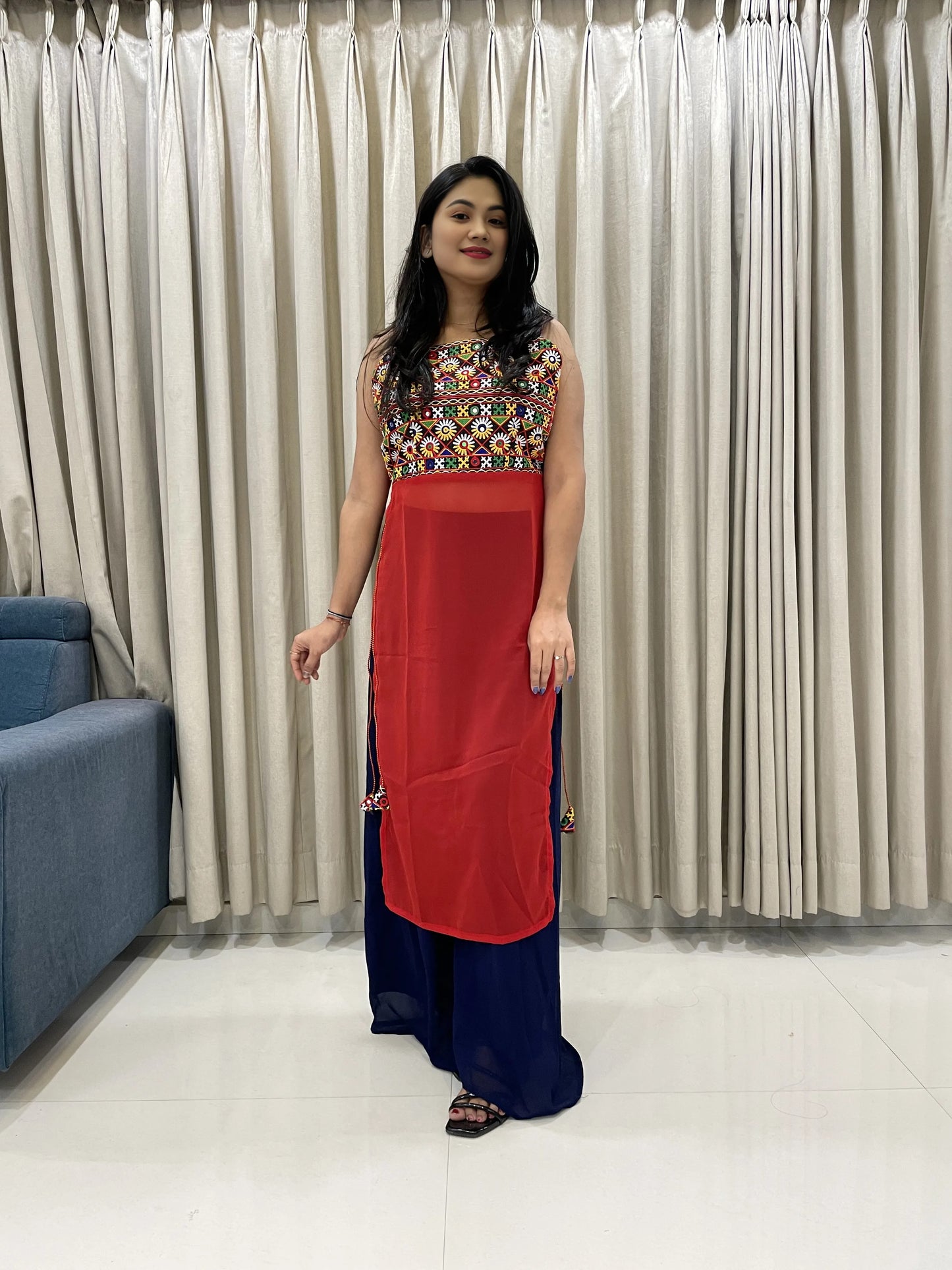 Navratri Special Embroidered Georgette Kurti for Women