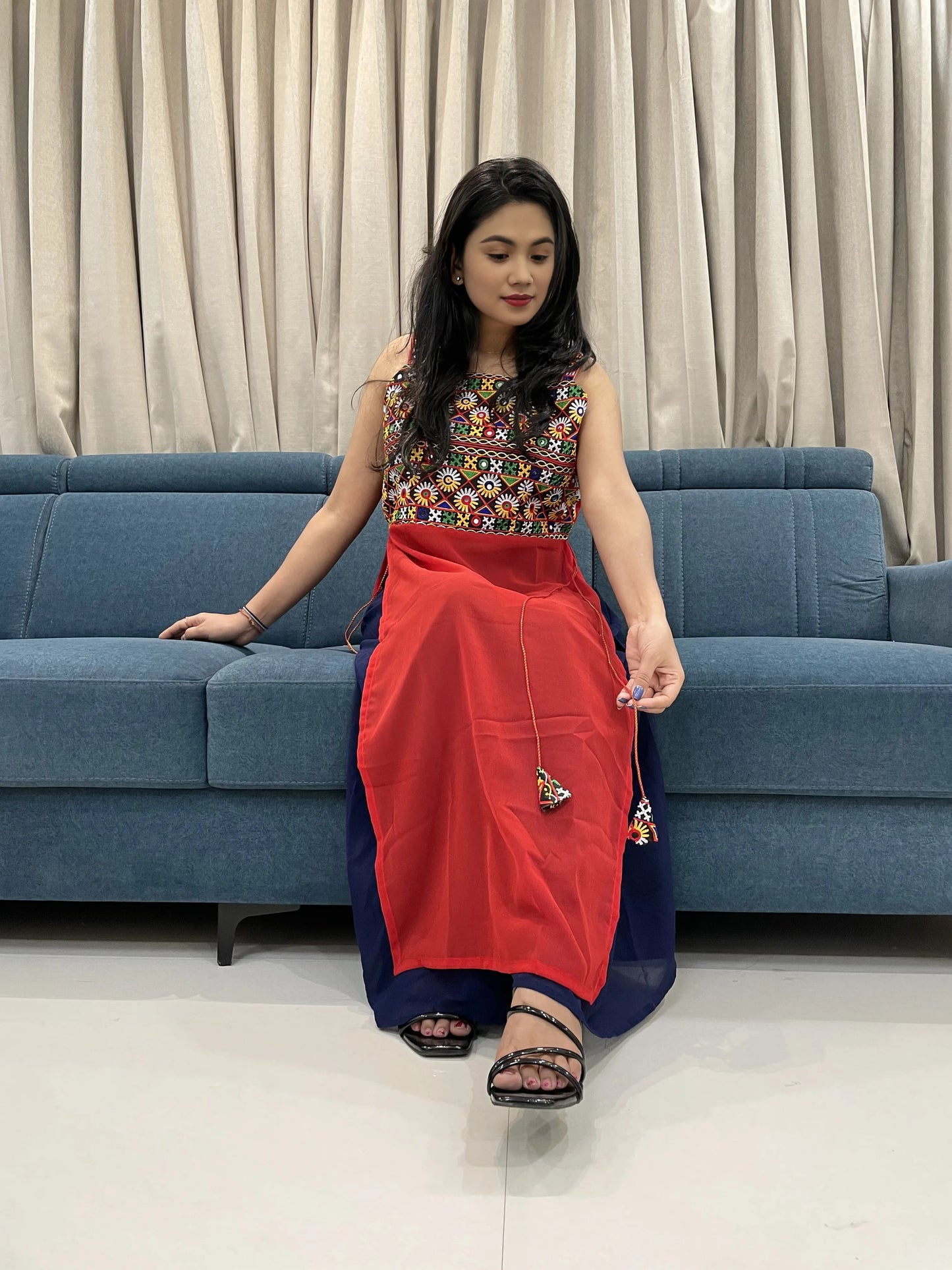 Navratri Special Embroidered Georgette Kurti for Women