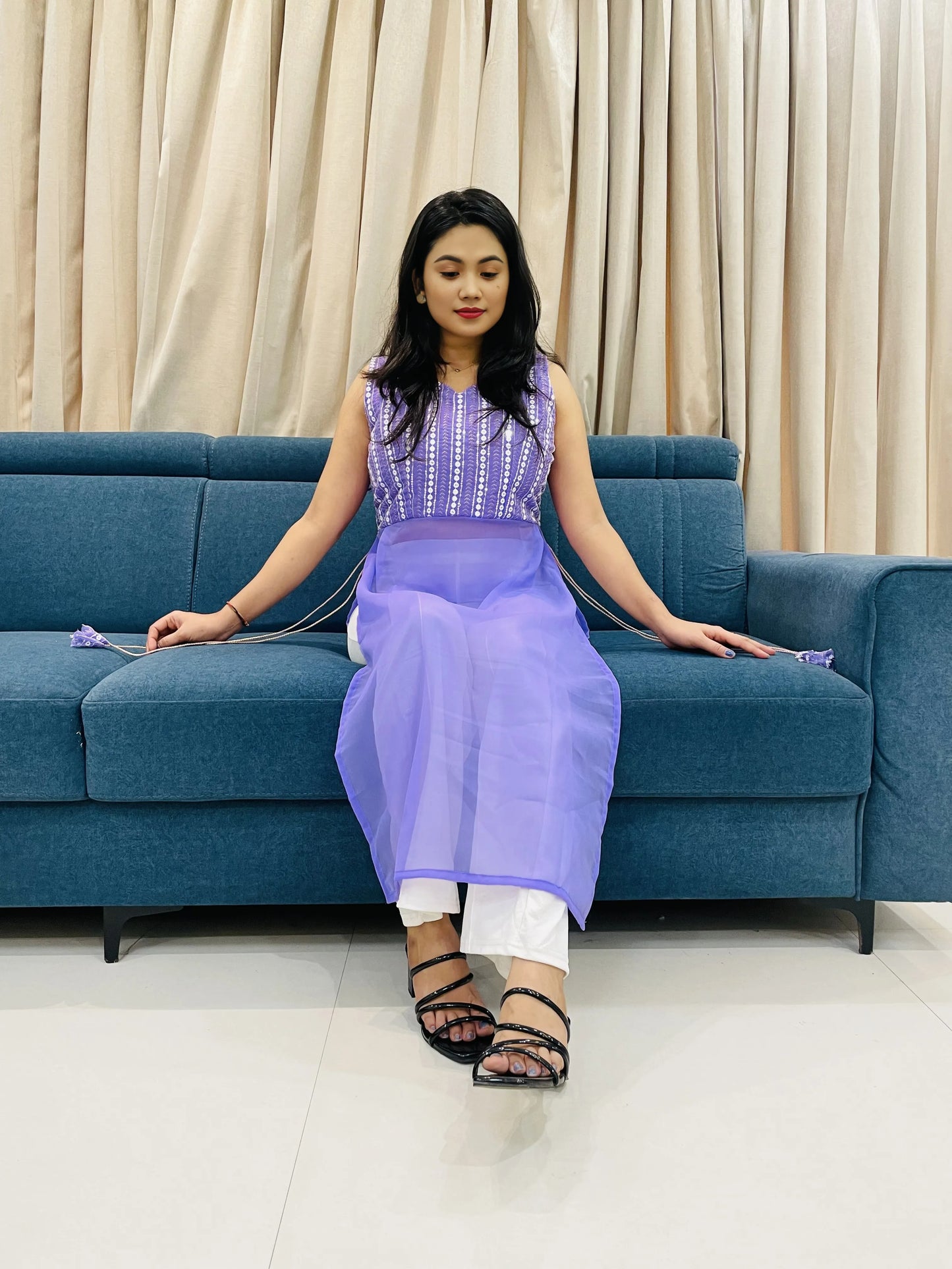 New lakhnavi Lavender Kurti