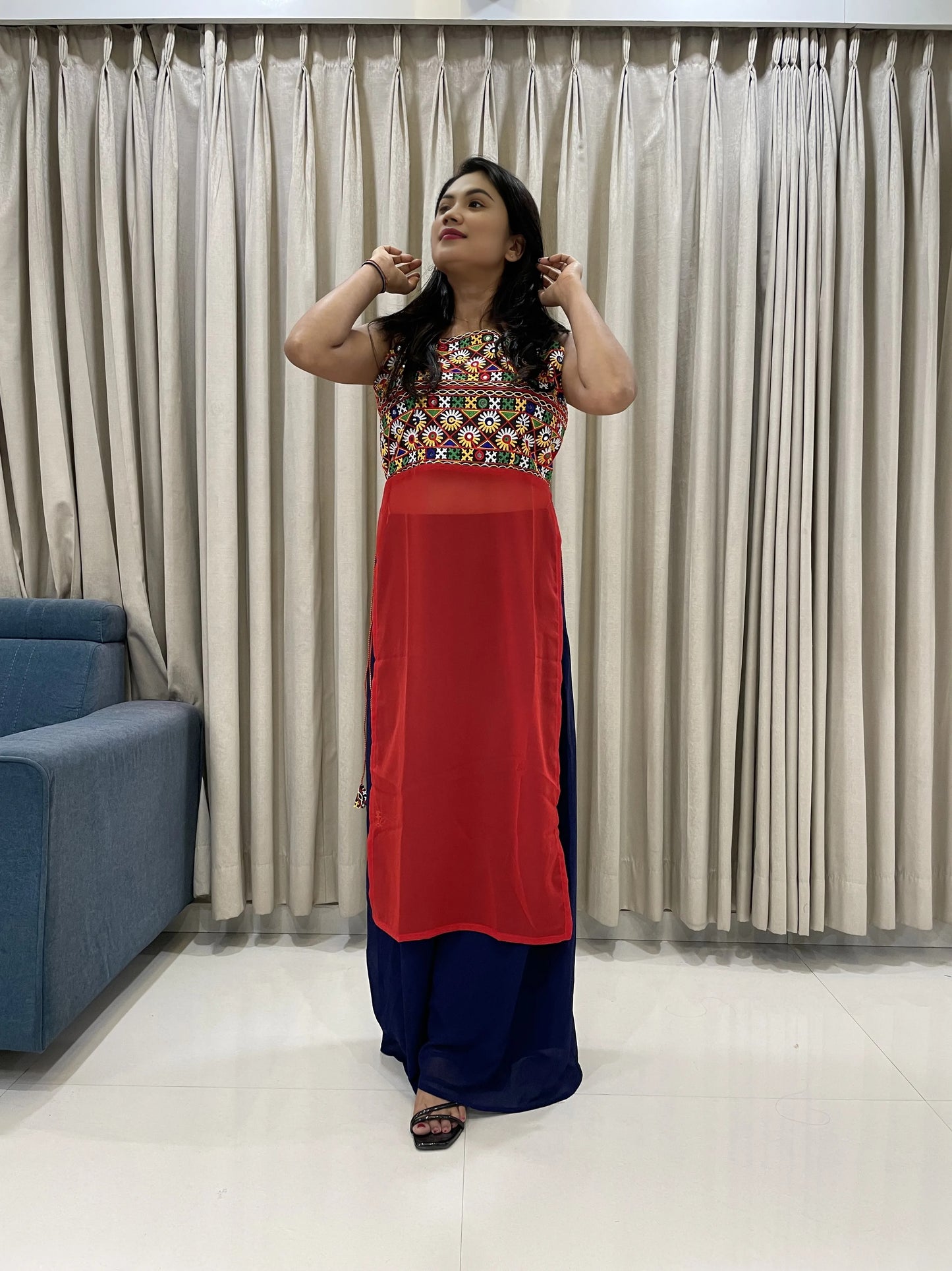 Navratri Special Embroidered Georgette Kurti for Women
