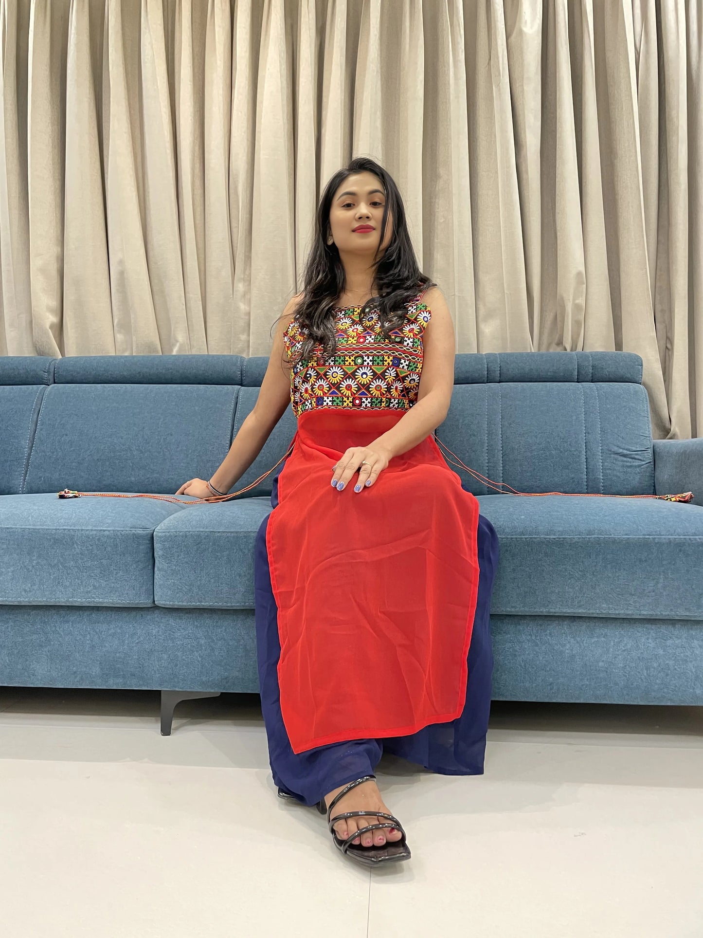 Navratri Special Embroidered Georgette Kurti for Women