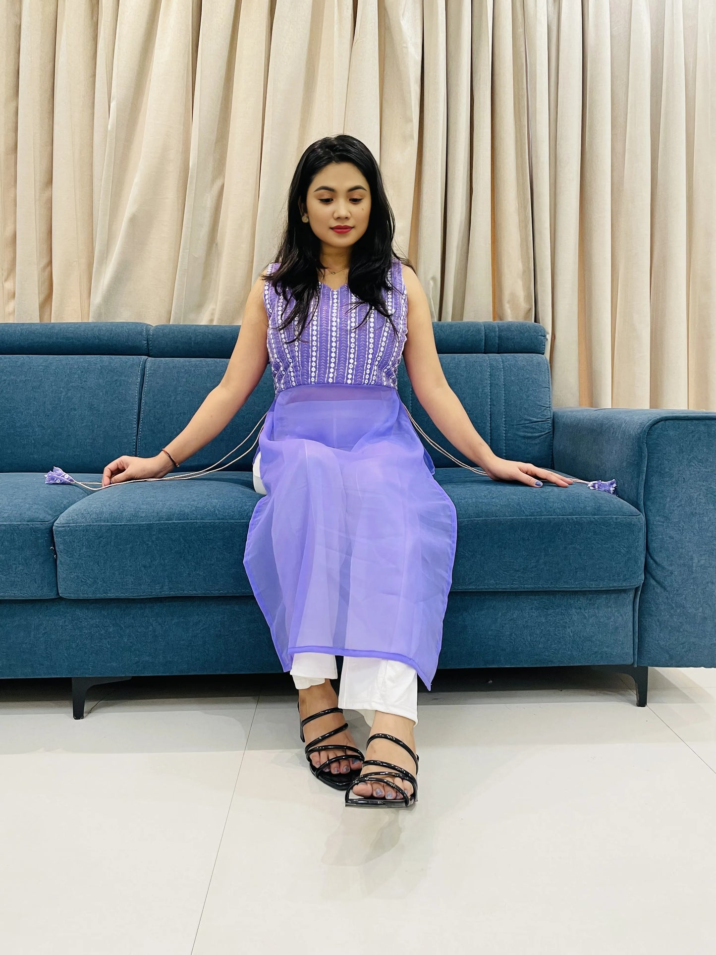New lakhnavi Lavender Kurti