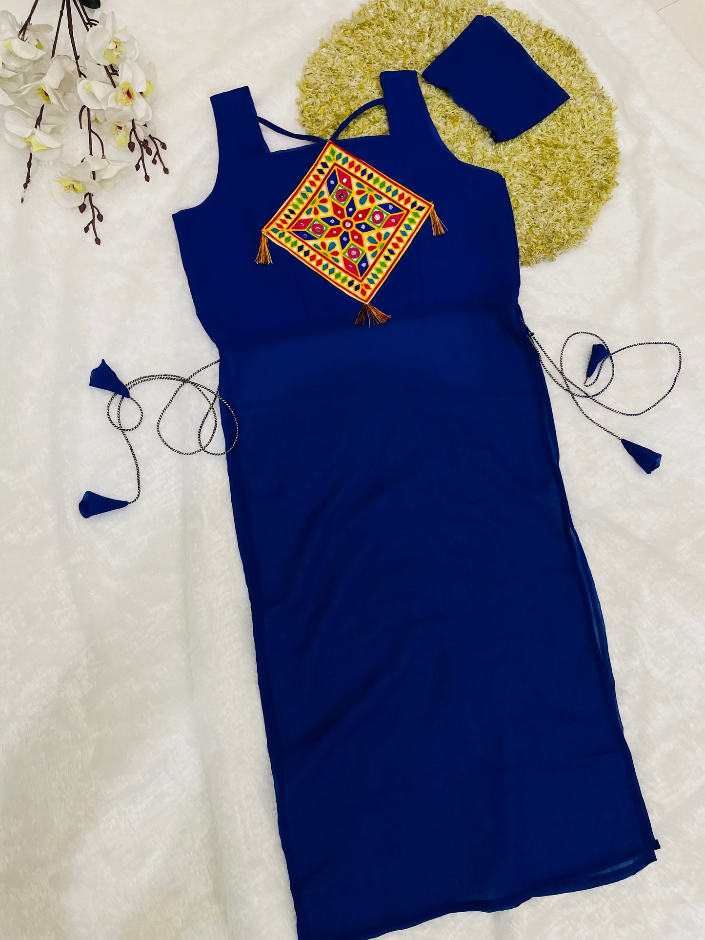 Trendy Embroidered Square Yoke Kurtis – Elegant Solid Festive Wea