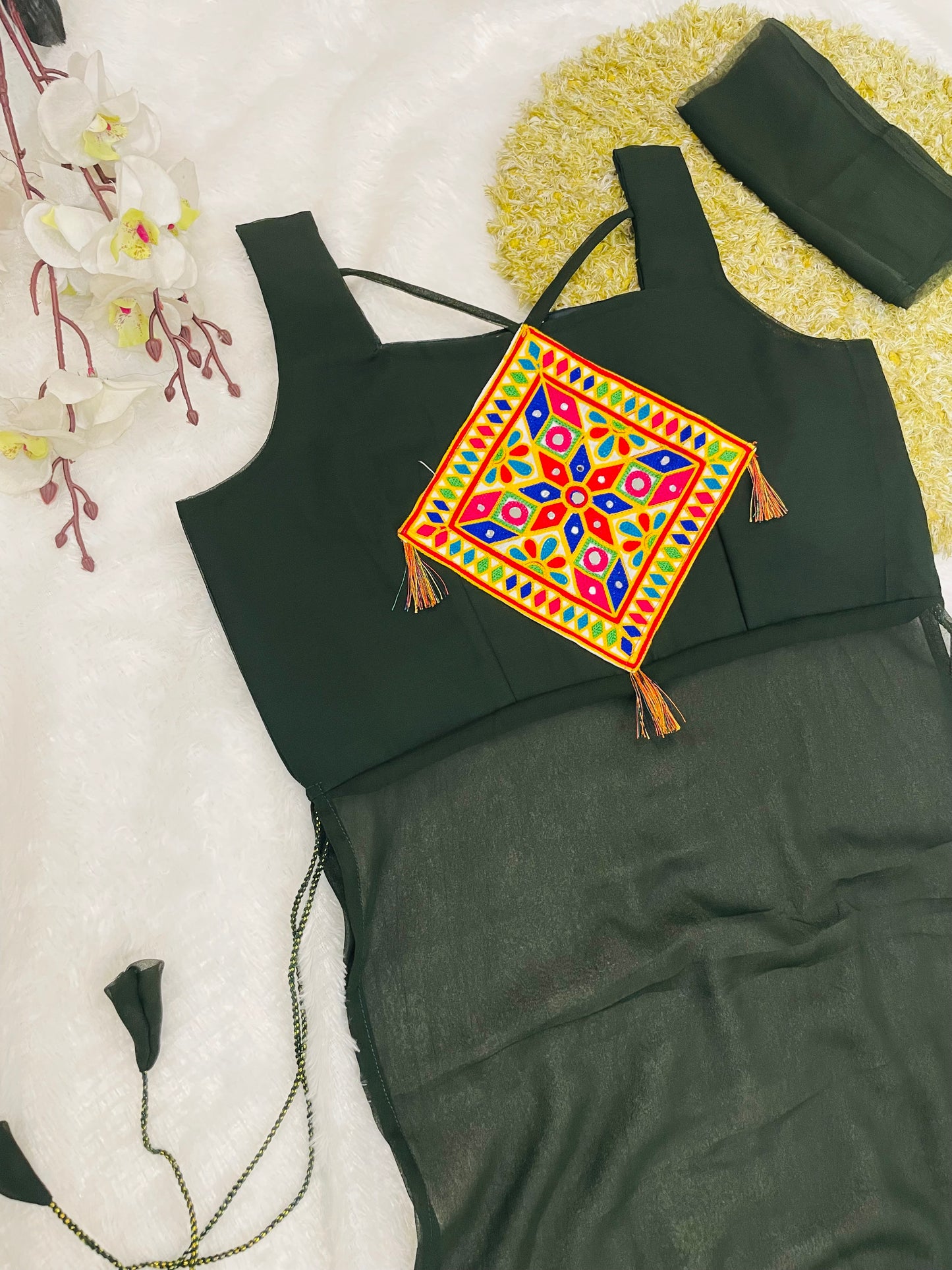 Trendy Embroidered Square Yoke Kurtis – Elegant Solid Festive Wea