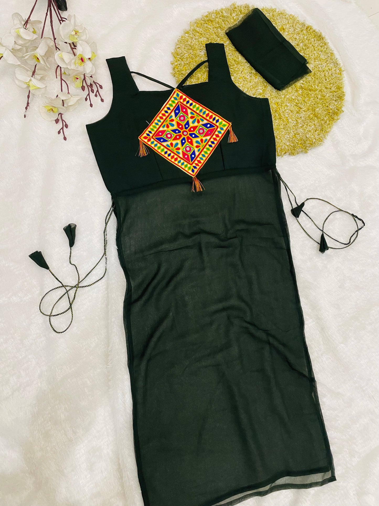 Trendy Embroidered Square Yoke Kurtis – Elegant Solid Festive Wea
