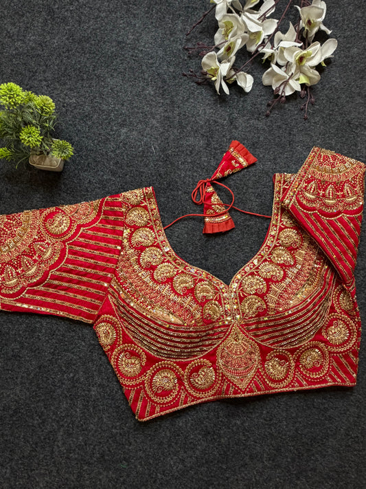 Designer Red Blouse