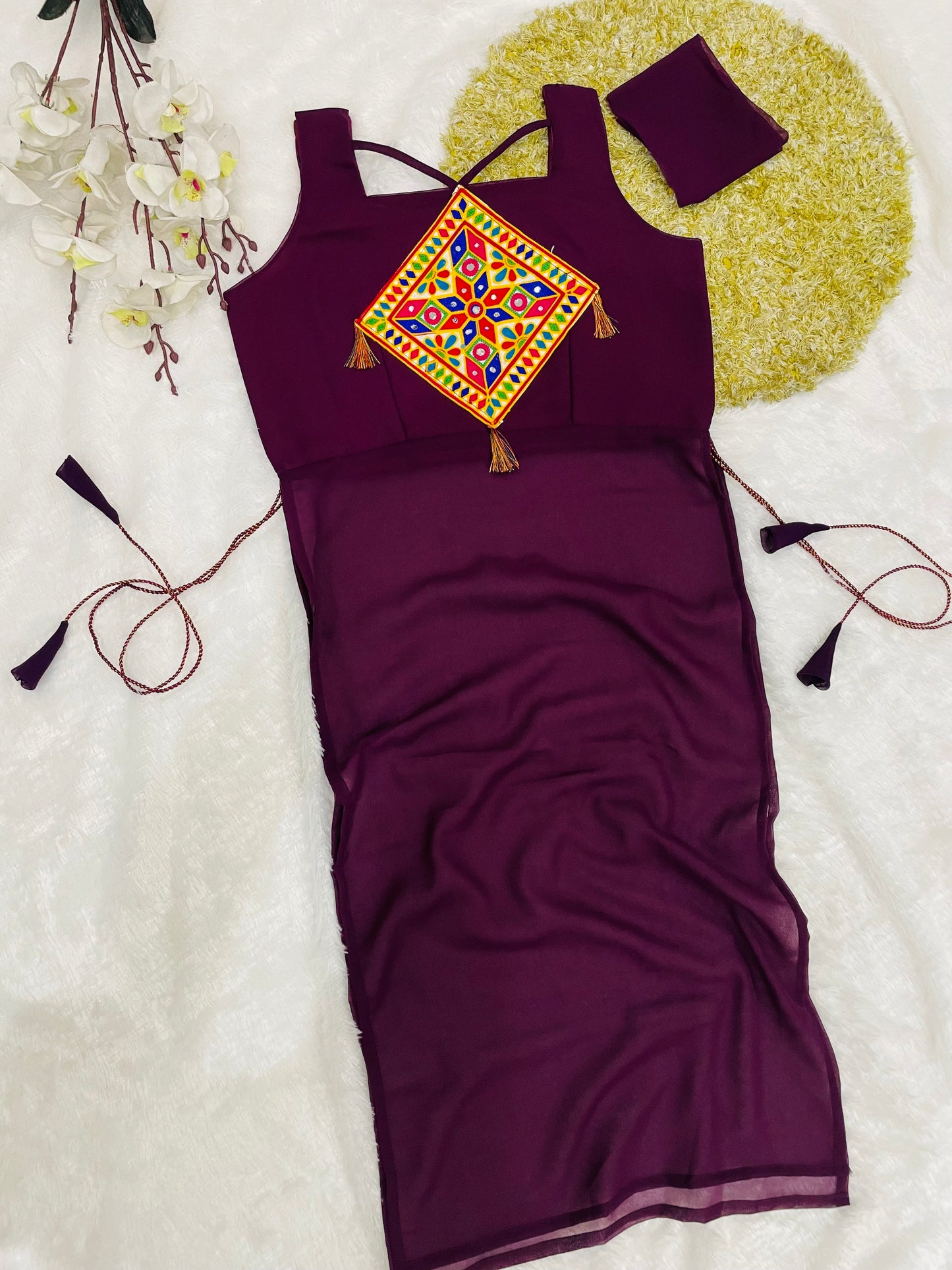 Trendy Embroidered Square Yoke Kurtis – Elegant Solid Festive Wea