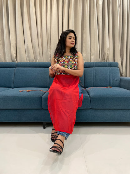 Navratri Special Embroidered Georgette Kurti for Women