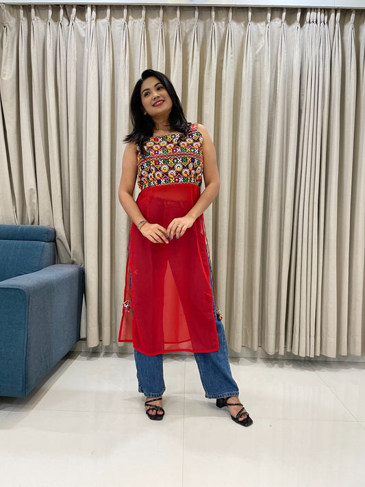 Navratri Special Embroidered Georgette Kurti for Women