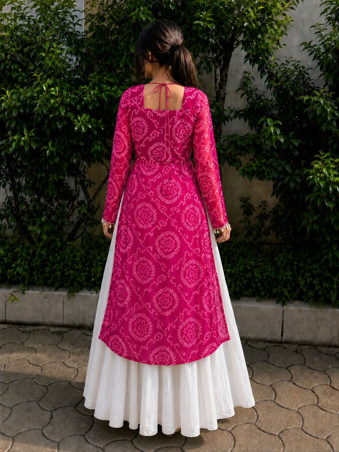 BALADA Women's Premium Georgette Navratri Kurti | Designer Long Sleeve Festive Kurti