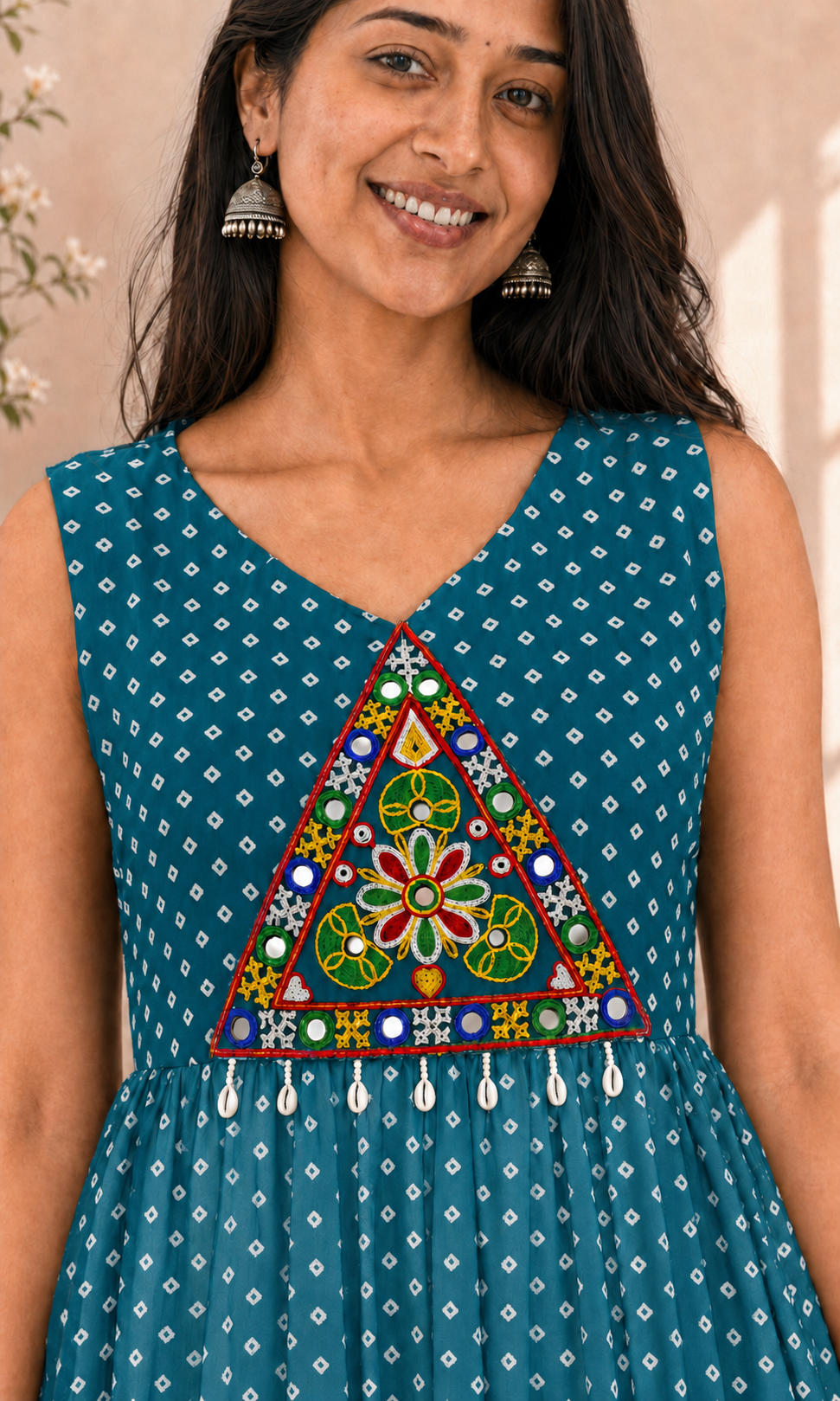 BALADA Women's Premium Georgette Navratri Kurti – Designer Sleeveless Festive Kurti for Women & Girls