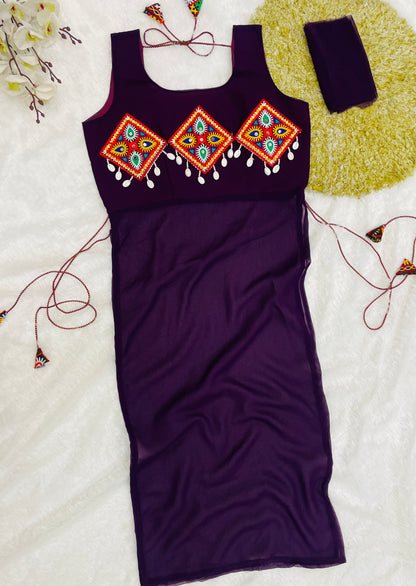 Royal Purple Traditional Kutchi Dress