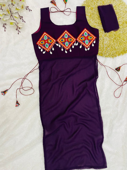 Royal Purple Traditional Kutchi Dress