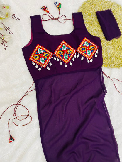 Royal Purple Traditional Kutchi Dress