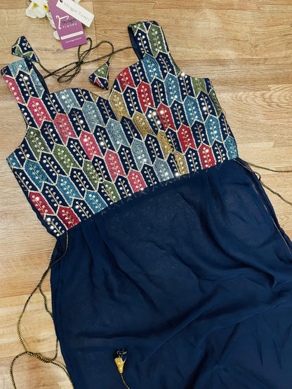 "Rangriti Mirror Blouse Skirt Set –Blue Love Edition"