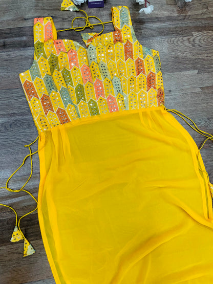 "Rangriti Mirror Blouse Skirt Set –Yellow Love Edition"