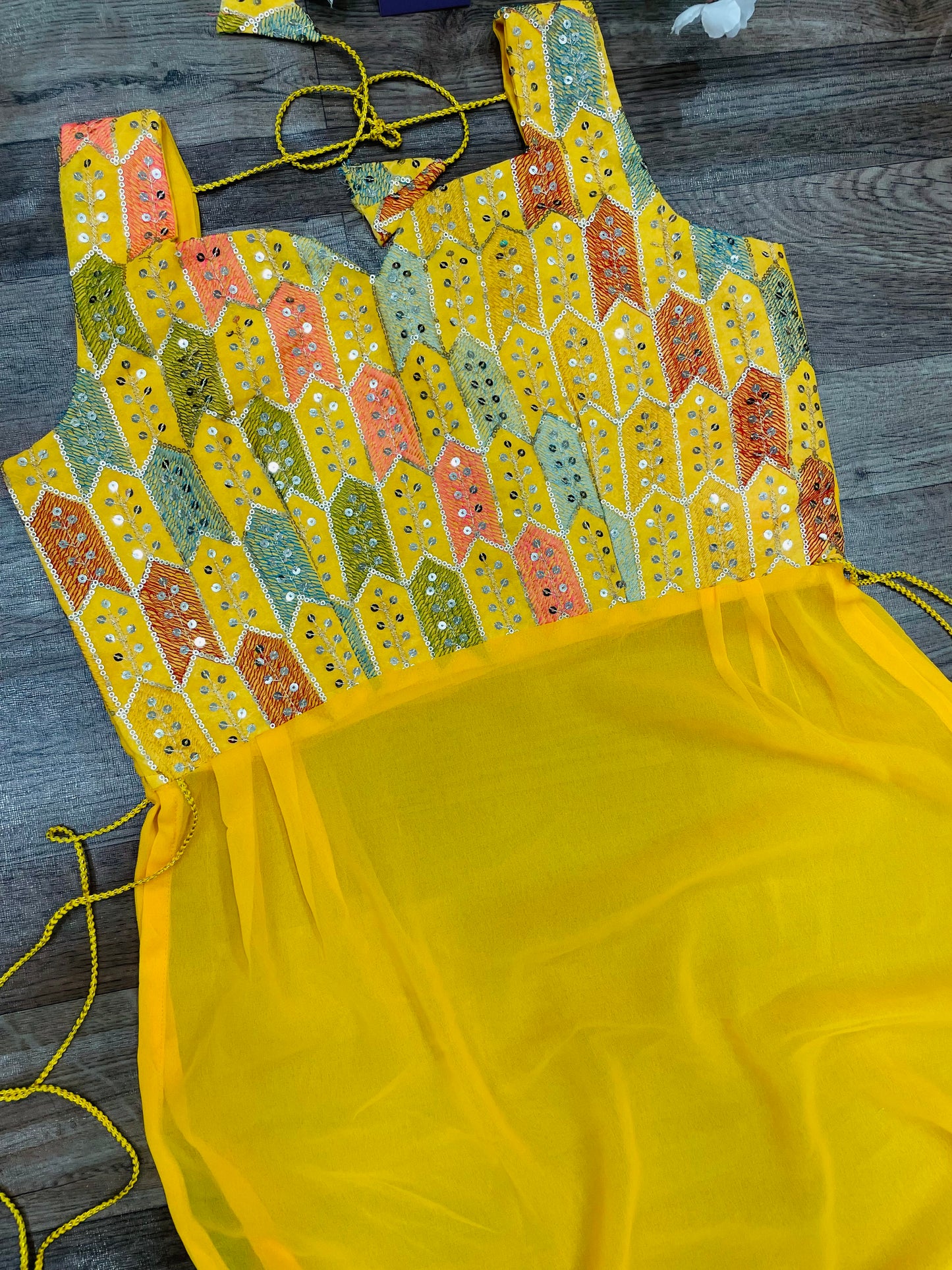 "Rangriti Mirror Blouse Skirt Set –Yellow Love Edition"