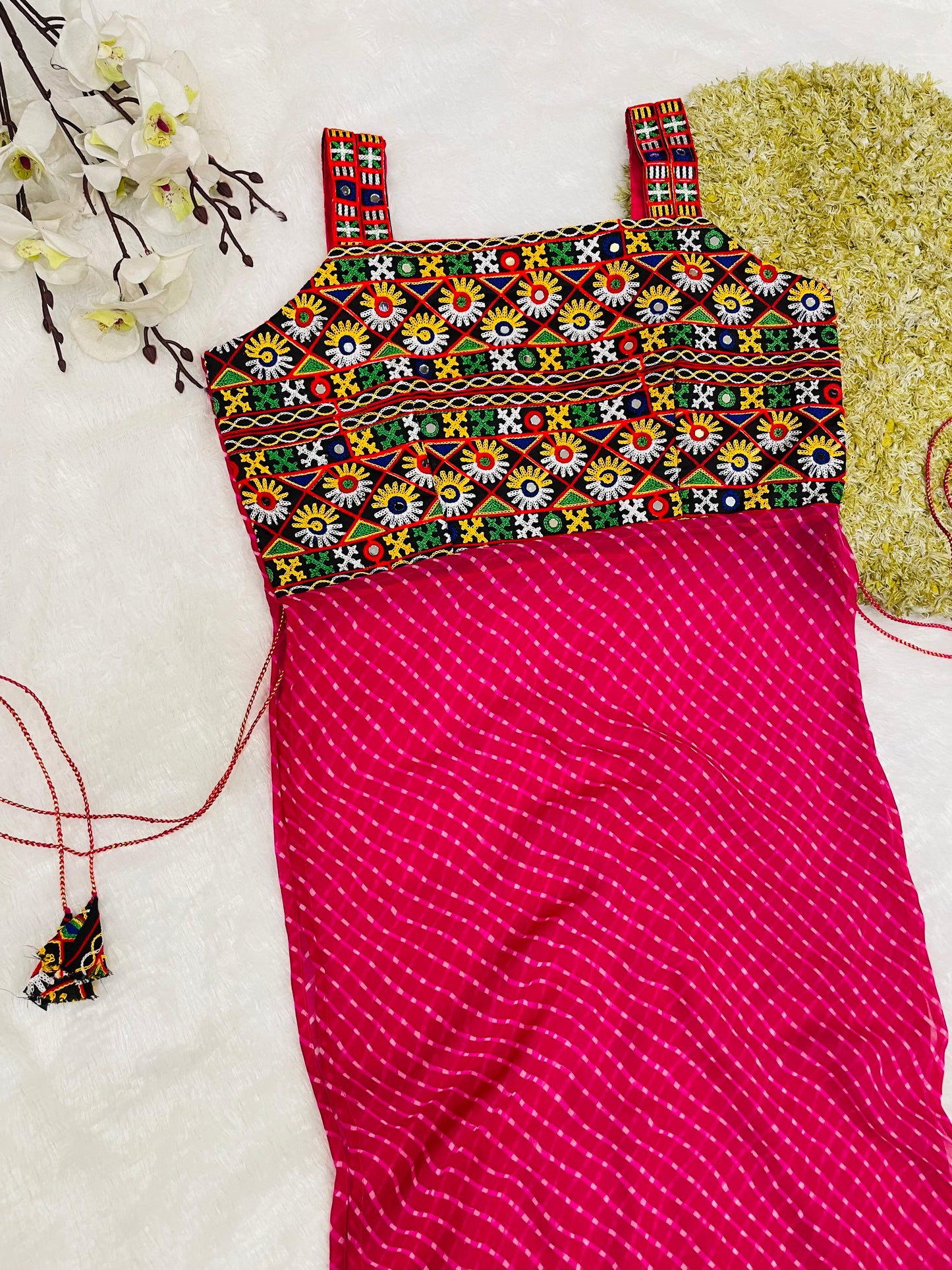 Traditional Mirror Work Embroidered Dress