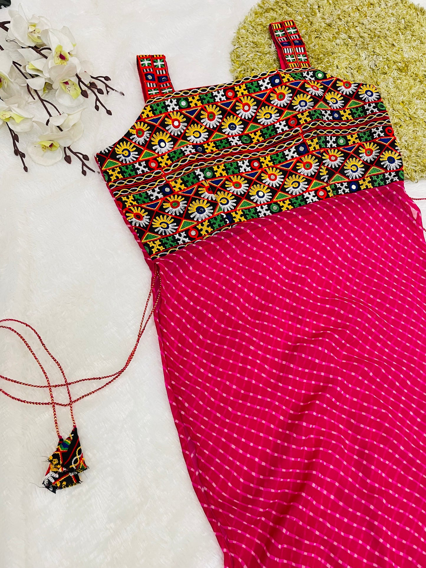 Traditional Mirror Work Embroidered Dress