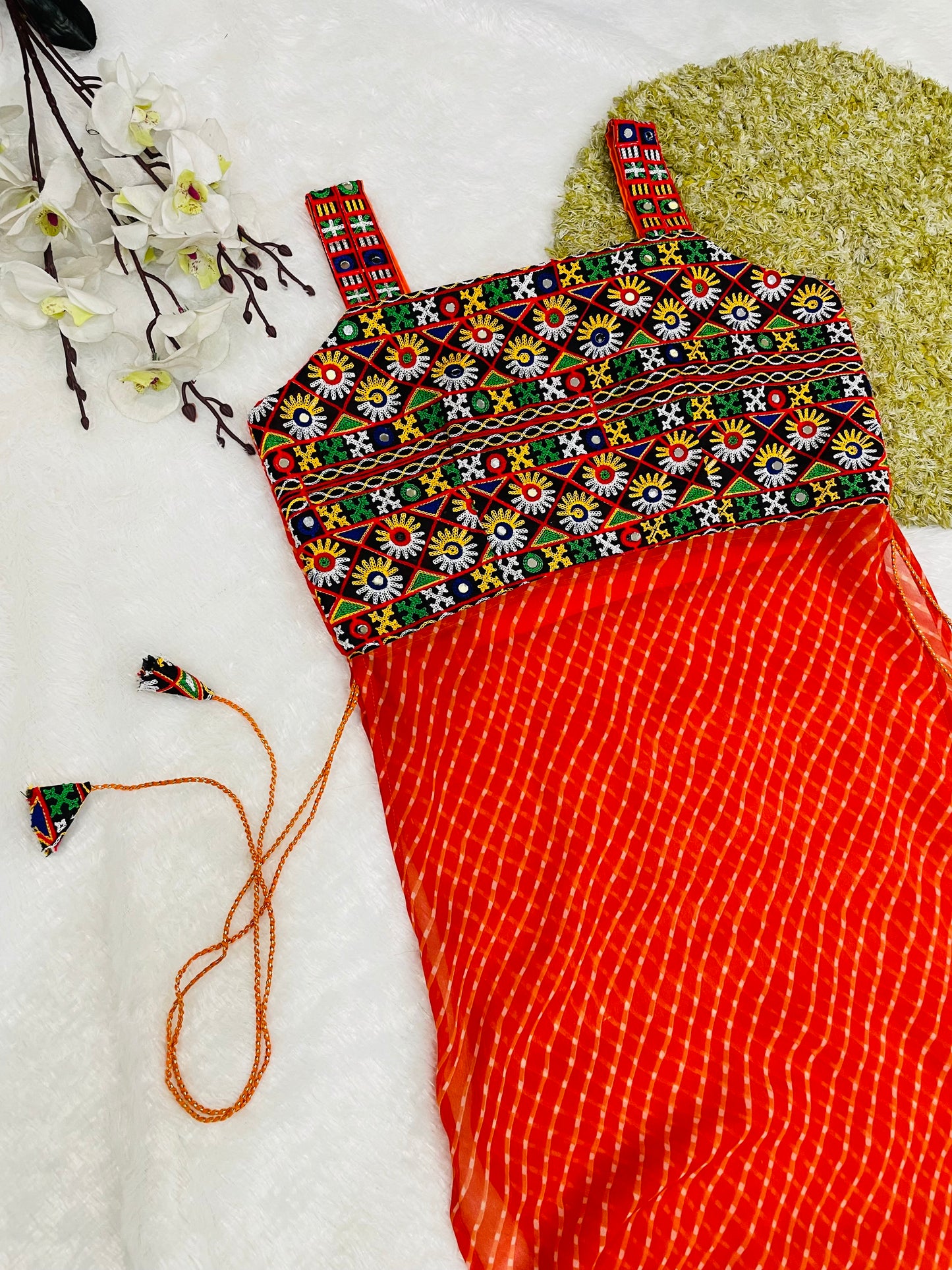 Traditional Mirror Work Embroidered Dress