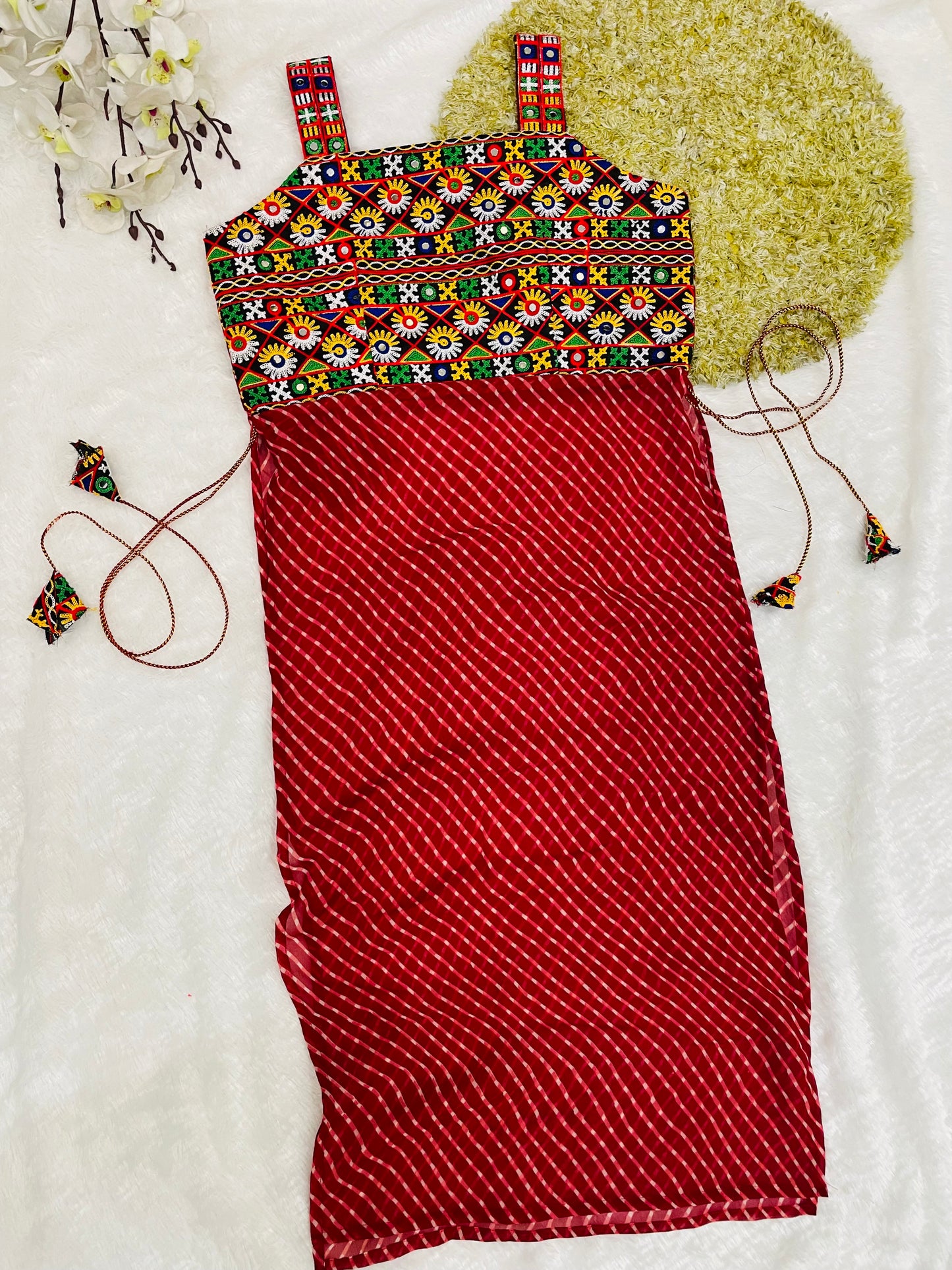 Traditional Mirror Work Embroidered Dress