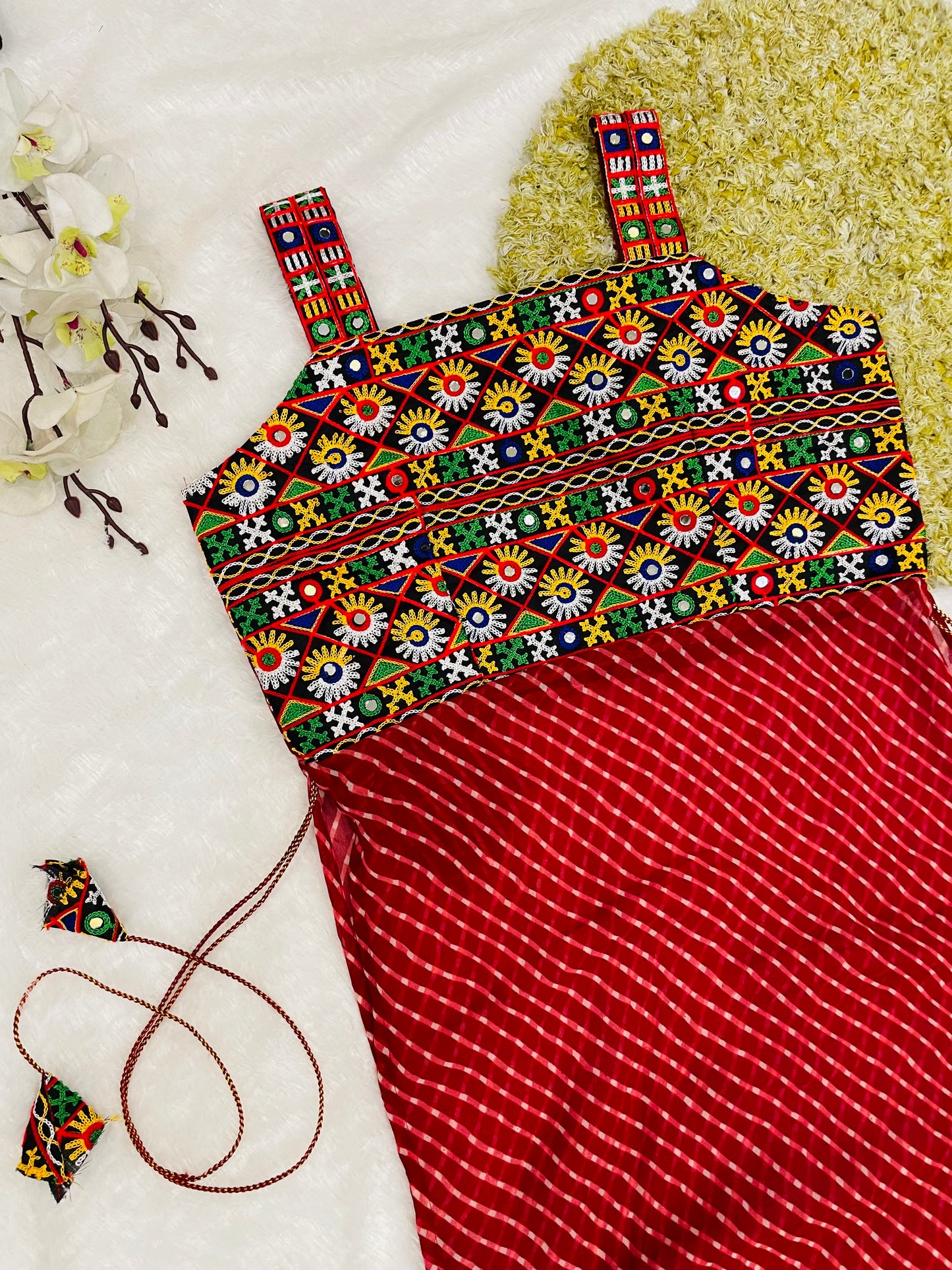 Traditional Mirror Work Embroidered Dress