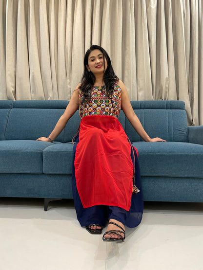 Navratri Special Embroidered Georgette Kurti for Women
