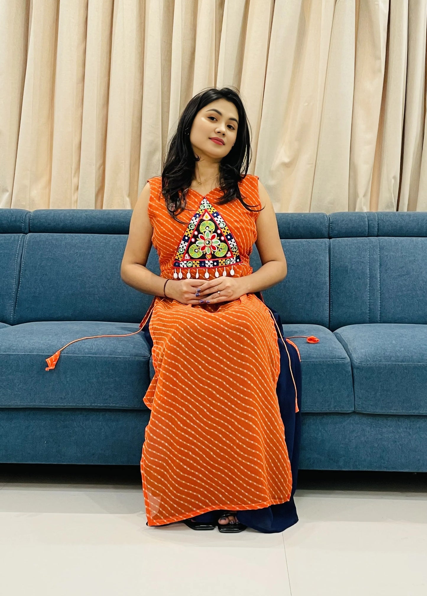 Festive Women's Bandhani Kurti – Navratri Special