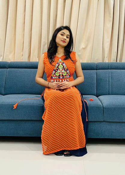 Festive Women's Bandhani Kurti – Navratri Special