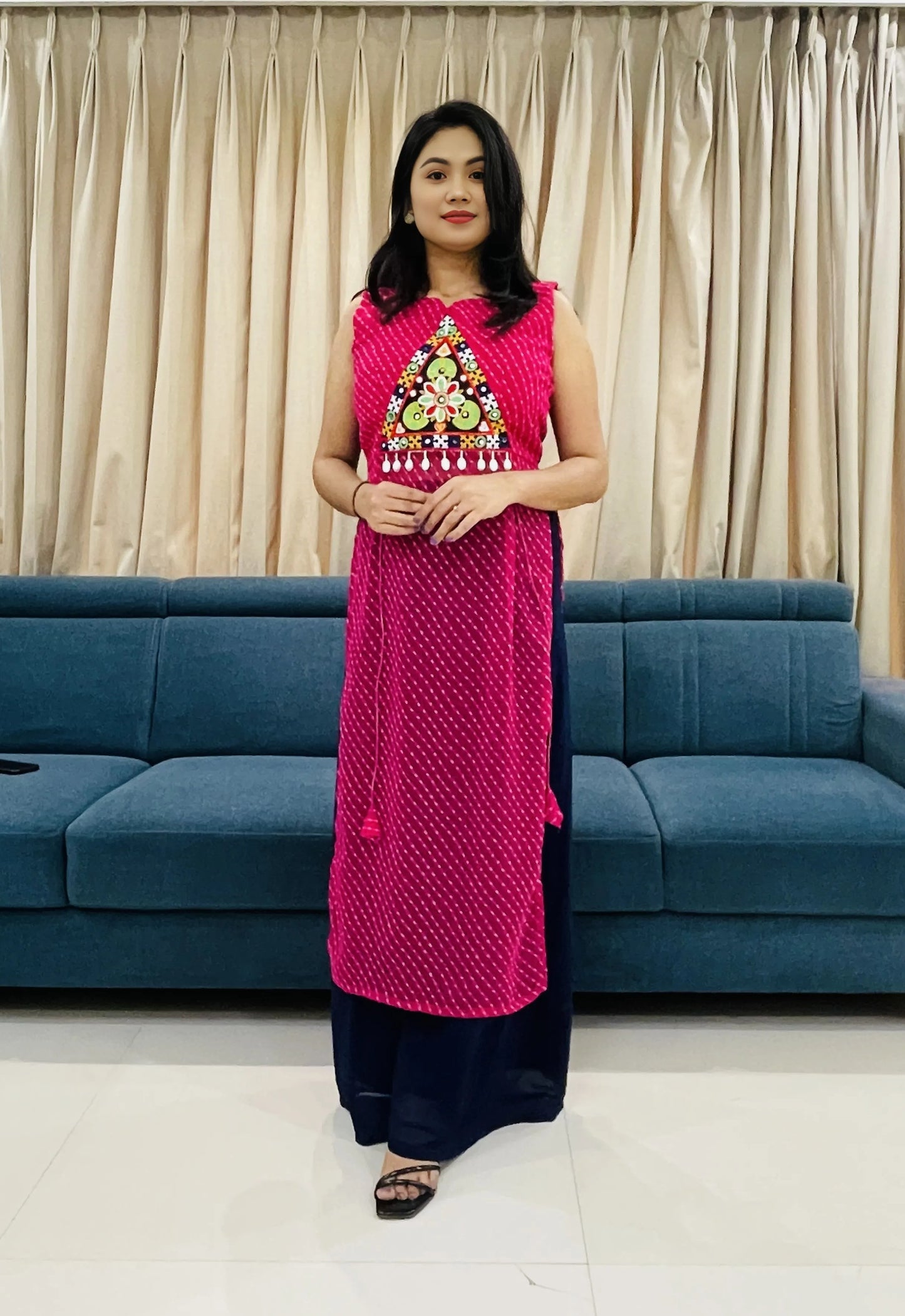 Festive Women's Bandhani Kurti – Navratri Special