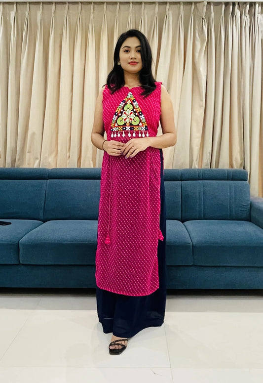 Festive Women's Bandhani Kurti – Navratri Special