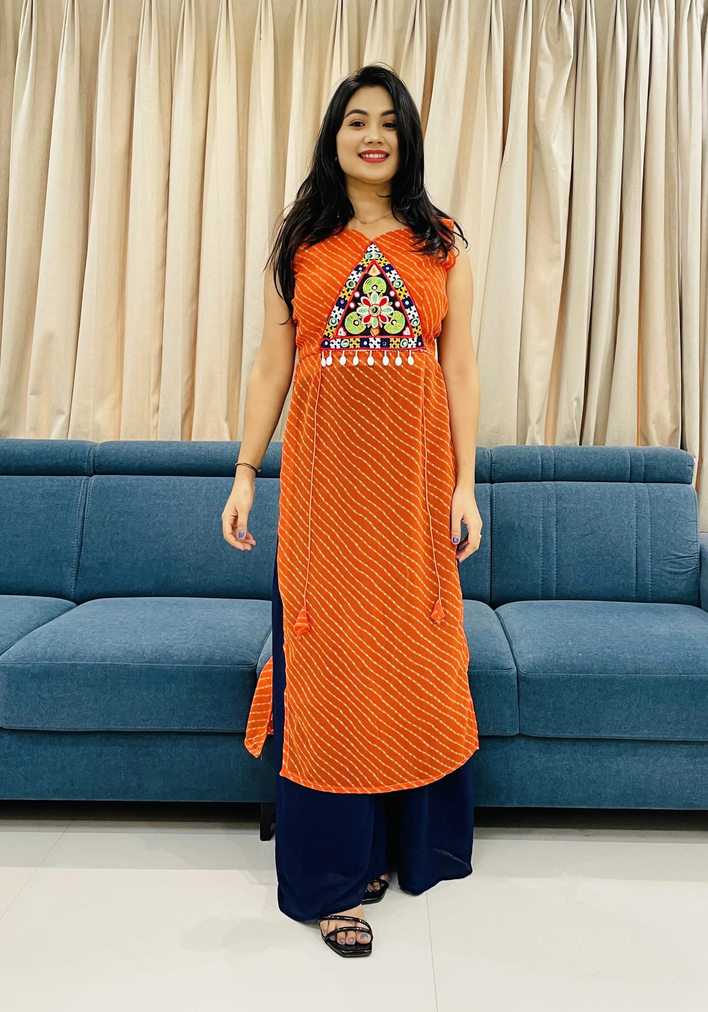 Festive Women's Bandhani Kurti – Navratri Special